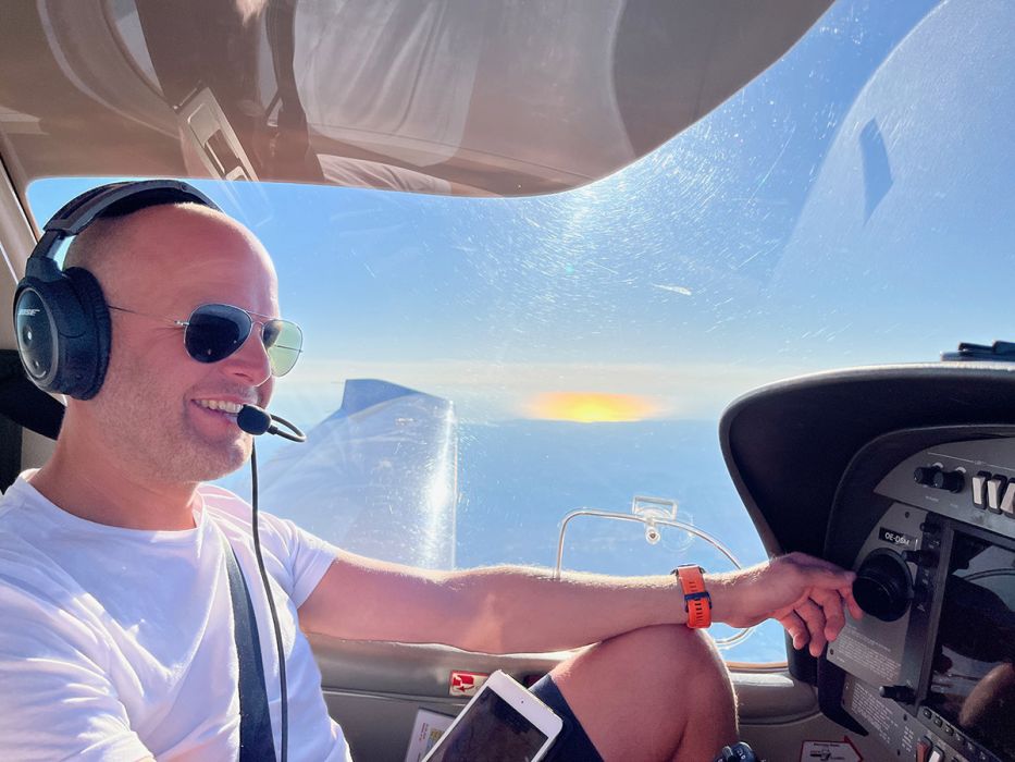 Porträt im Cockpit
